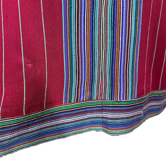 Vintage Guatemalan Huipil Poncho Top Heavy Embroidered Handwoven Boho One Size - Picture 7 of 7